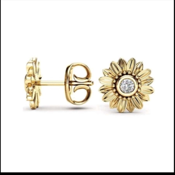 18K Gold Diamond Earrings - Picture 2 of 4